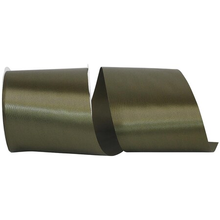 Reliant Ribbon 4 in. 50 Yards Single Face Satin Allure Ribbon, Dark Olive 4700-369-10K